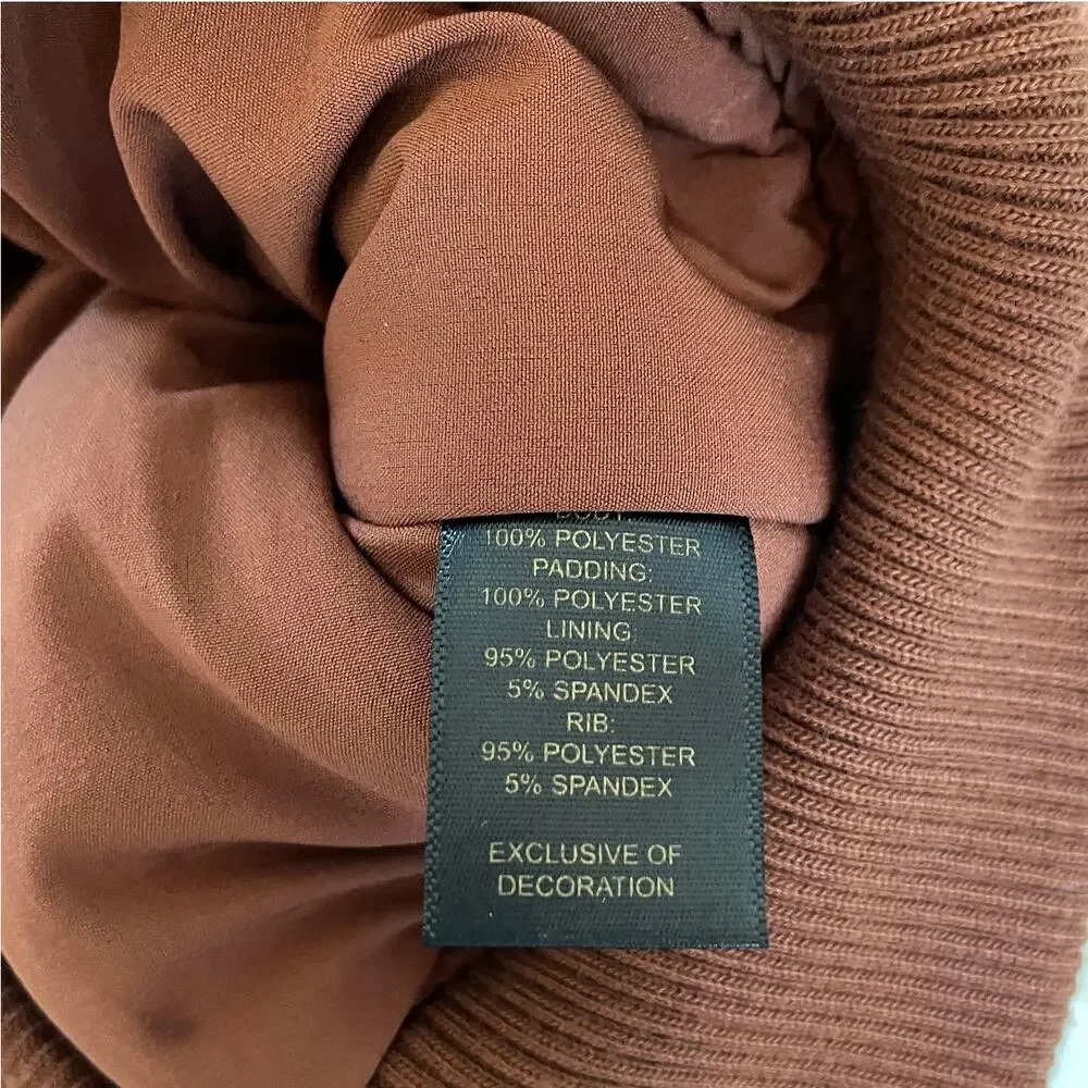 HOUSE OF HARLOW 1960 Women's Satin Zip Up Bomber Jacket Size M Copper Brown NEW - Picture 14 of 16